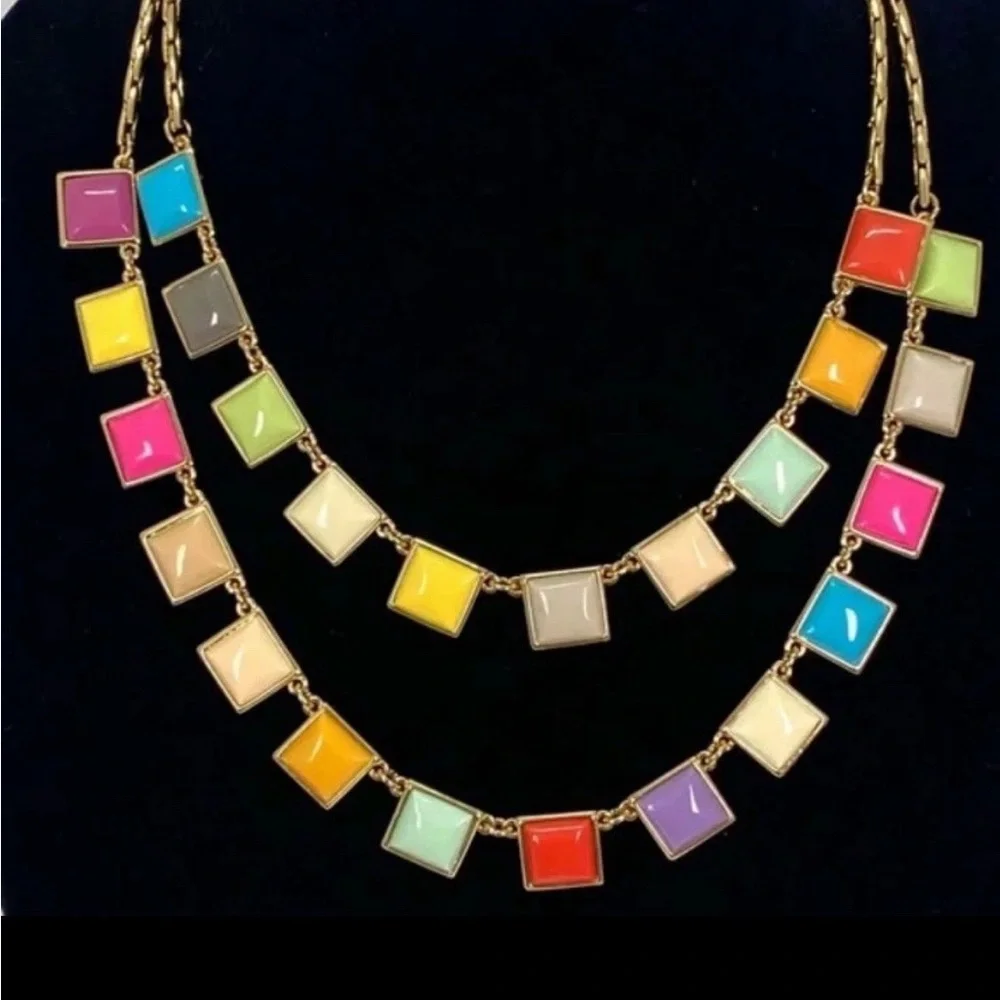 Kate Spade Gold Plated Necklace Tutti Frutti multicolored bubbles NWT 18”